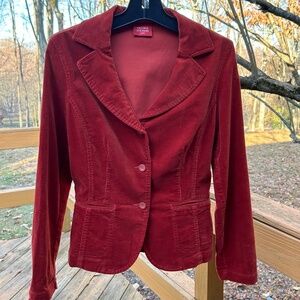 Valerie Stevens Petite Corduroy Jacket, Burnt Orange Color, Size Petite M
